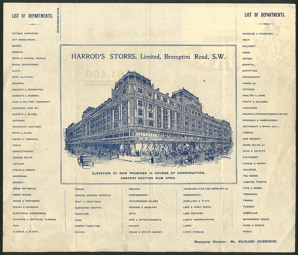 London legrégebbi boltjai: Harrods (1834)