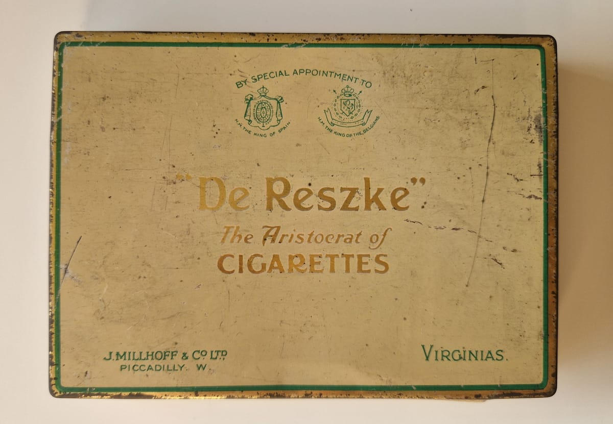 Londoni kincseim: De Reszke Virginia cigarettes fémdoboz